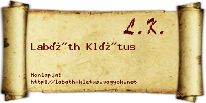 Labáth Klétus névjegykártya